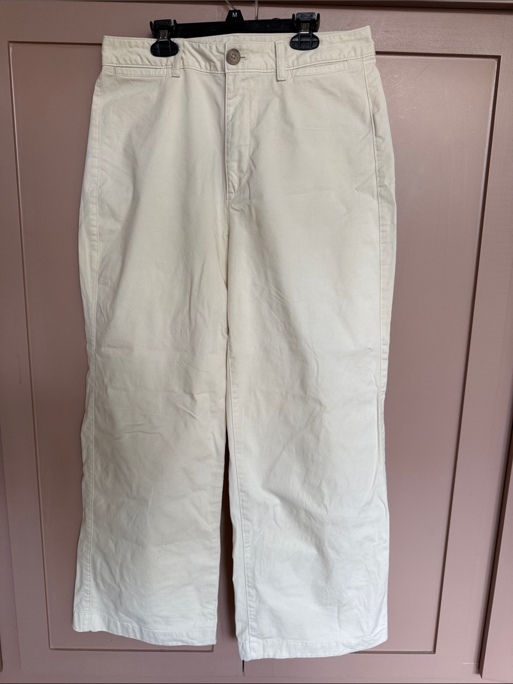Women’s GAP High Rise Stride Ankle Cream Wide Leg Pants (10)